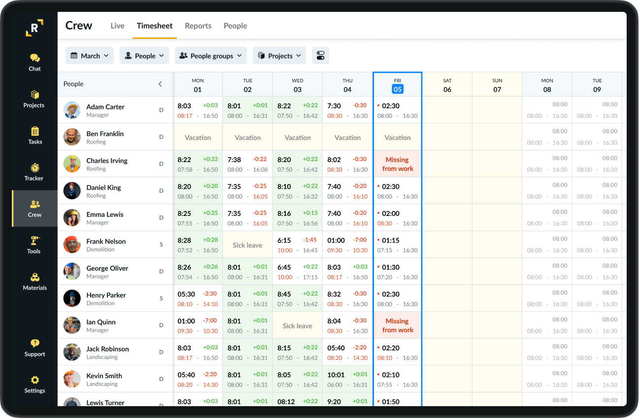 Remato Crew Automatic Timesheet
