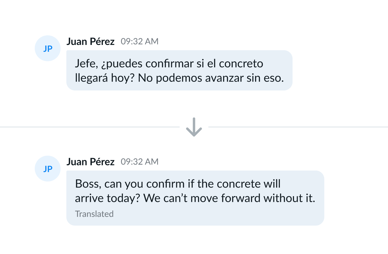 Remato automatic translations for construction site communication