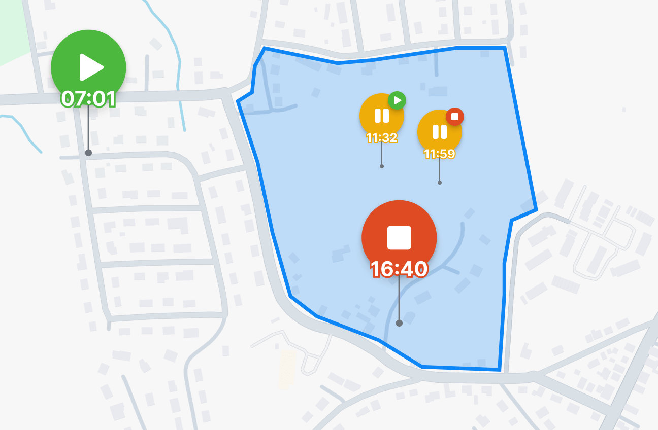 Remato Construction Time Tracking Start & Stop GPS location