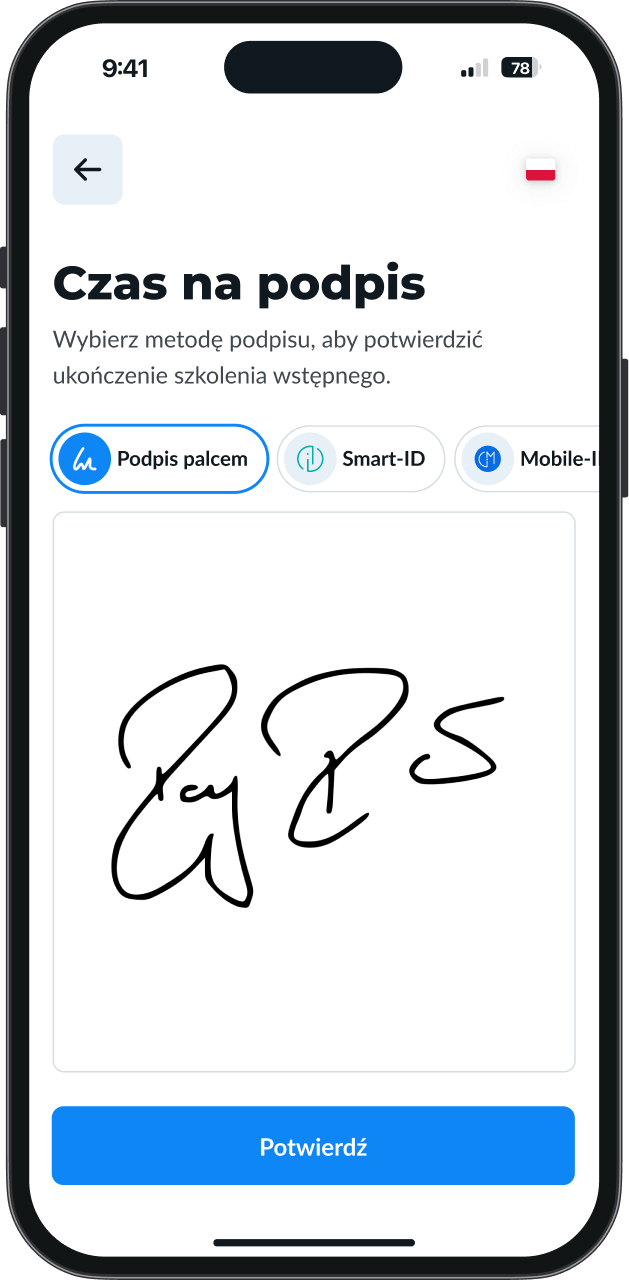 Widok podpisywania Remato