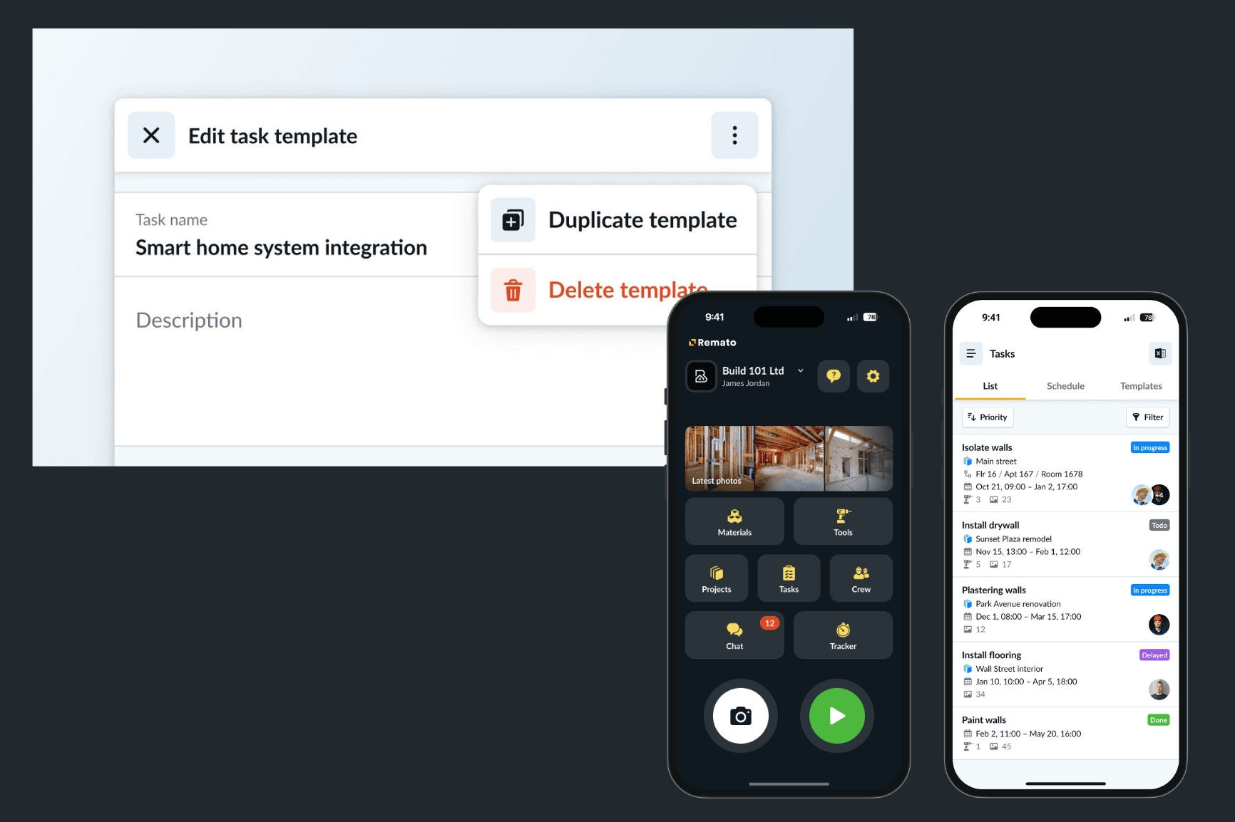 construction task automation Remato