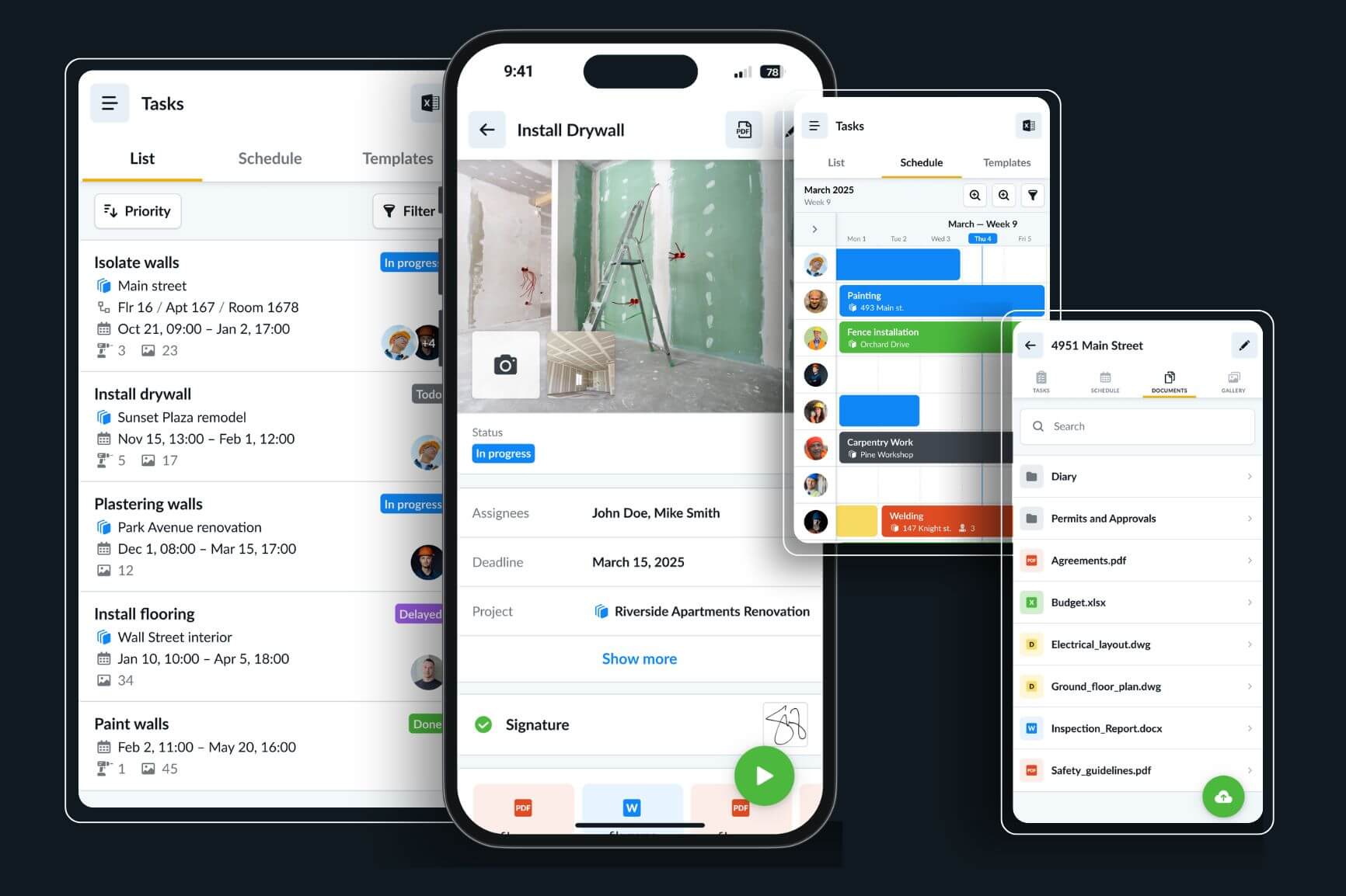 Construction weekly progress report Remato